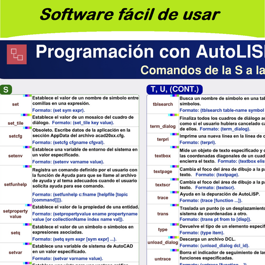 Archivo digital Comandos S-Z de AutoLISP en Español