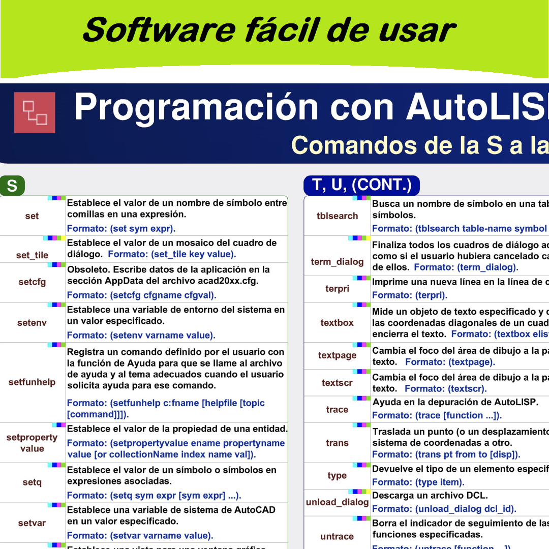 Archivo digital Comandos S-Z de AutoLISP en Español