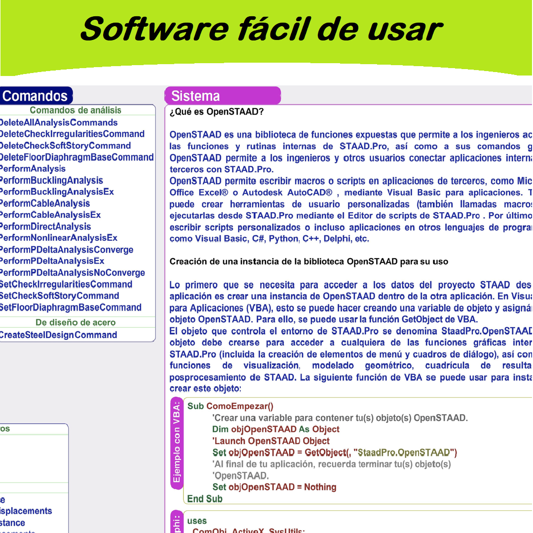 Archivo digital Comandos de OpenStaad