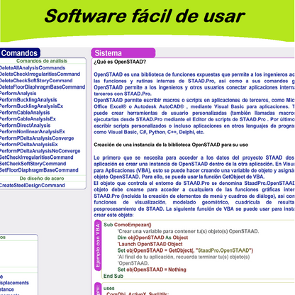 Archivo digital Comandos de OpenStaad