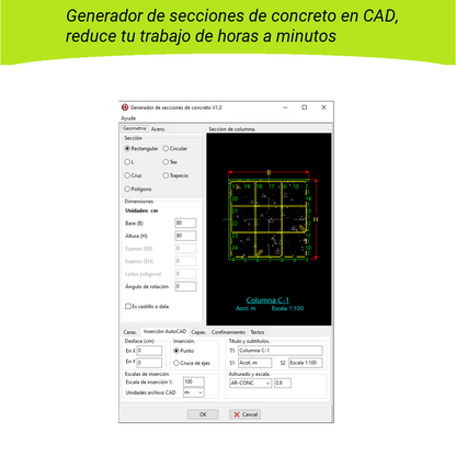 Generador de Secciones de Concreto para AutoCAD