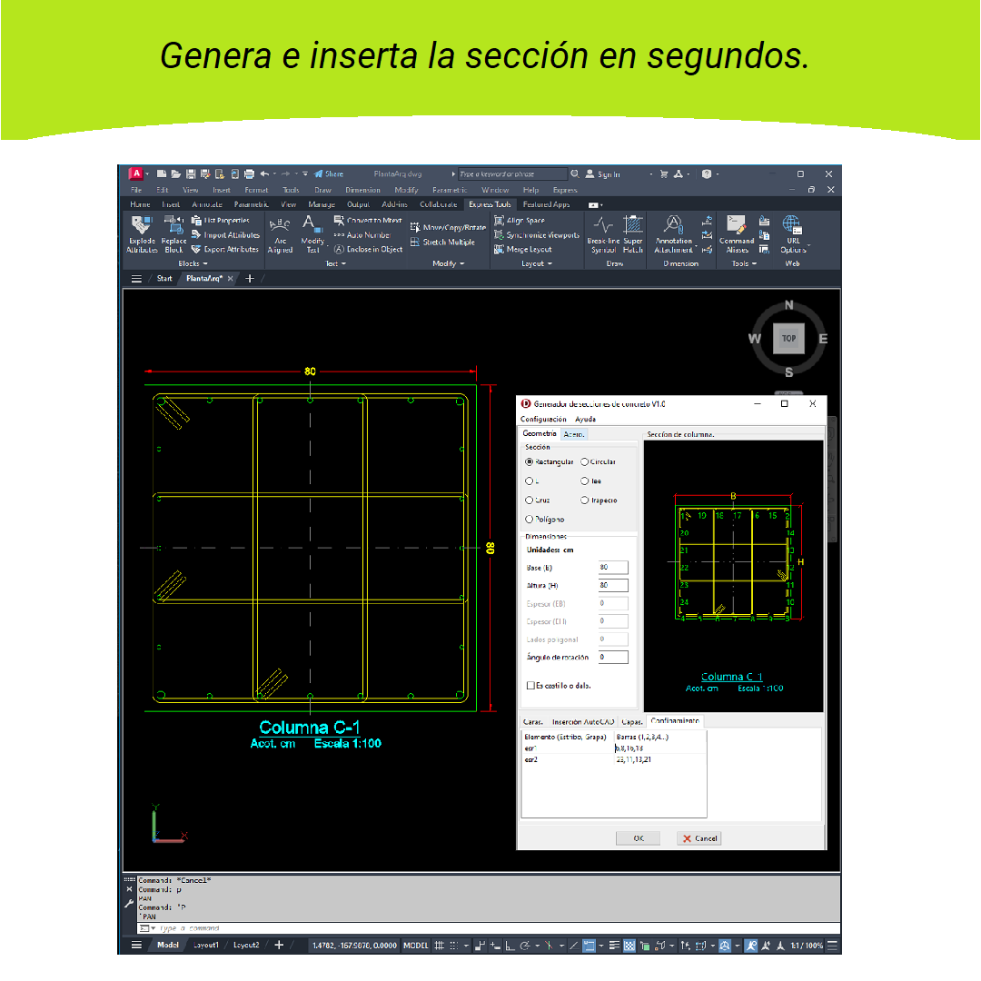Generador de Secciones de Concreto para AutoCAD