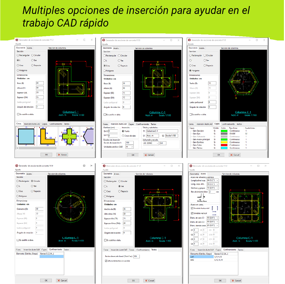 Generador de Secciones de Concreto para AutoCAD